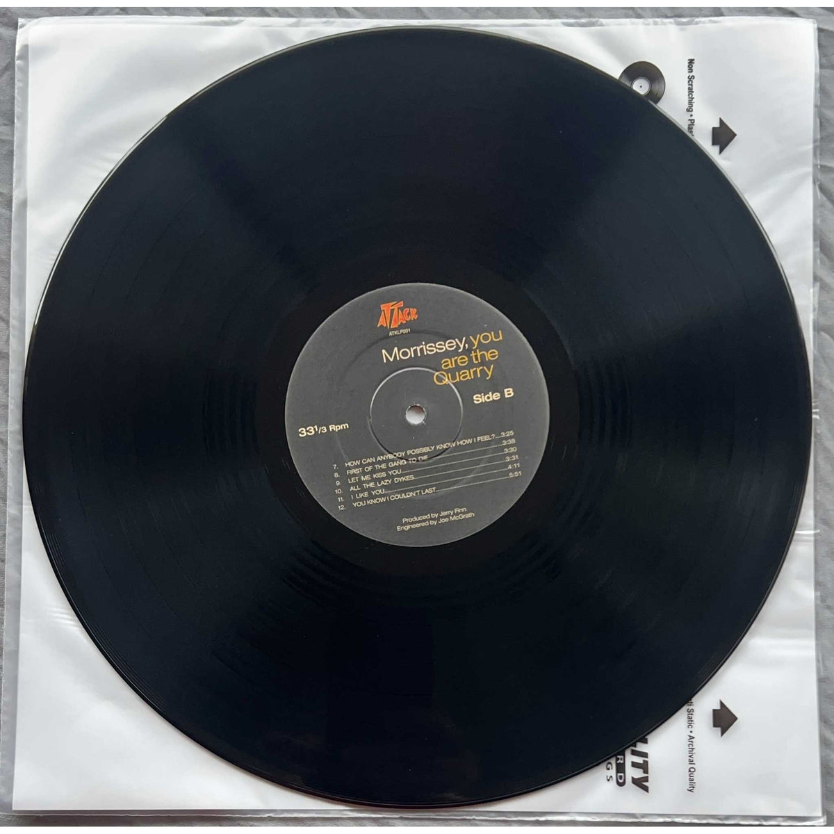 Morrisey "You Are The Quarry" record picture 