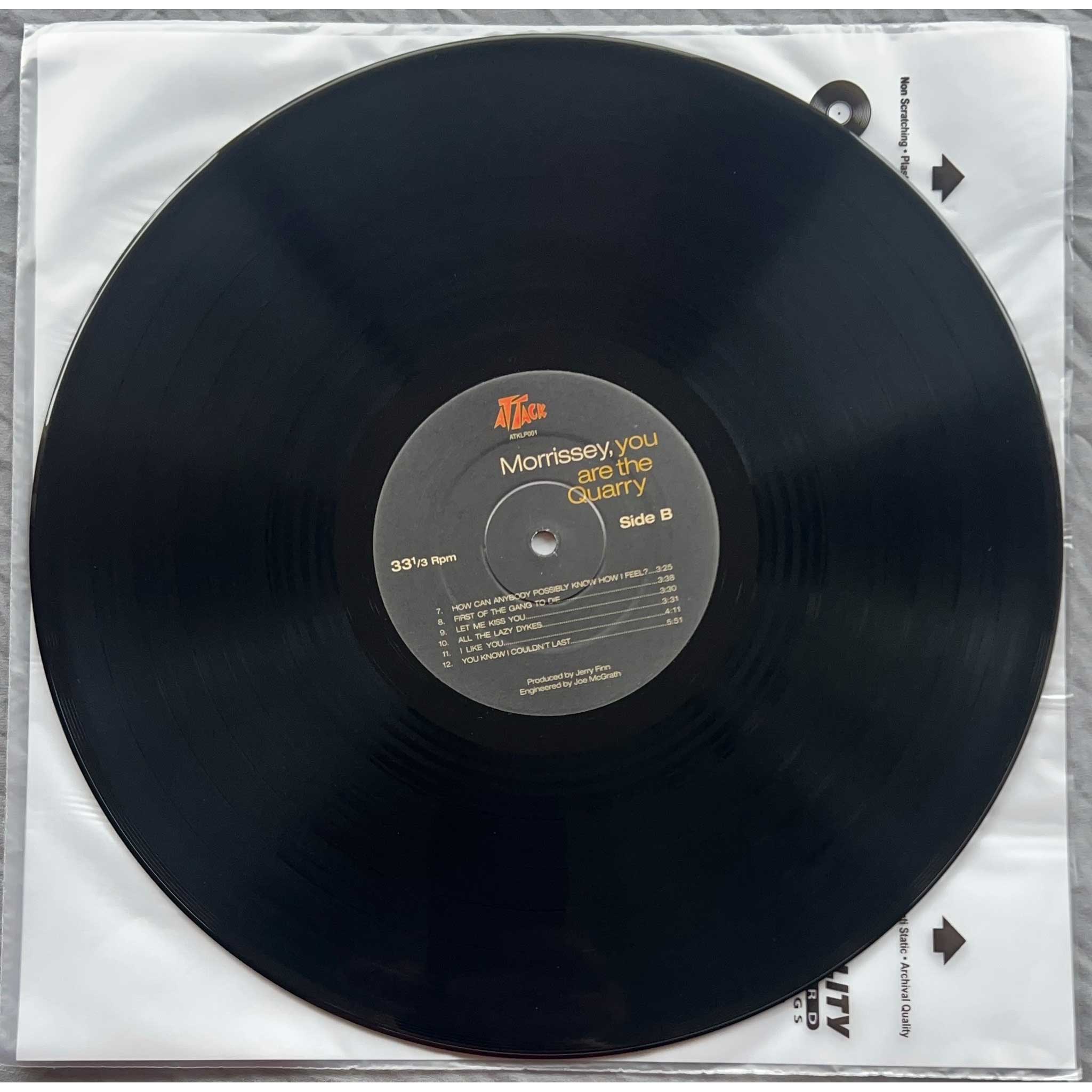 Morrisey "You Are The Quarry" record picture 