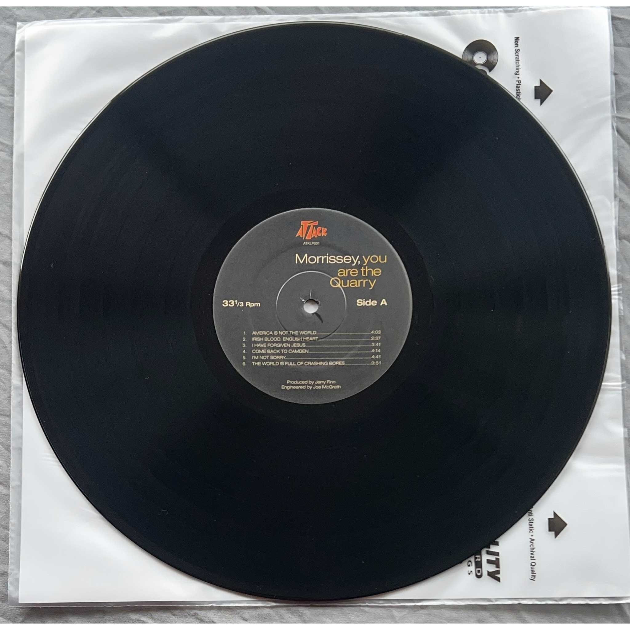 Morrisey "You Are The Quarry" record picture 