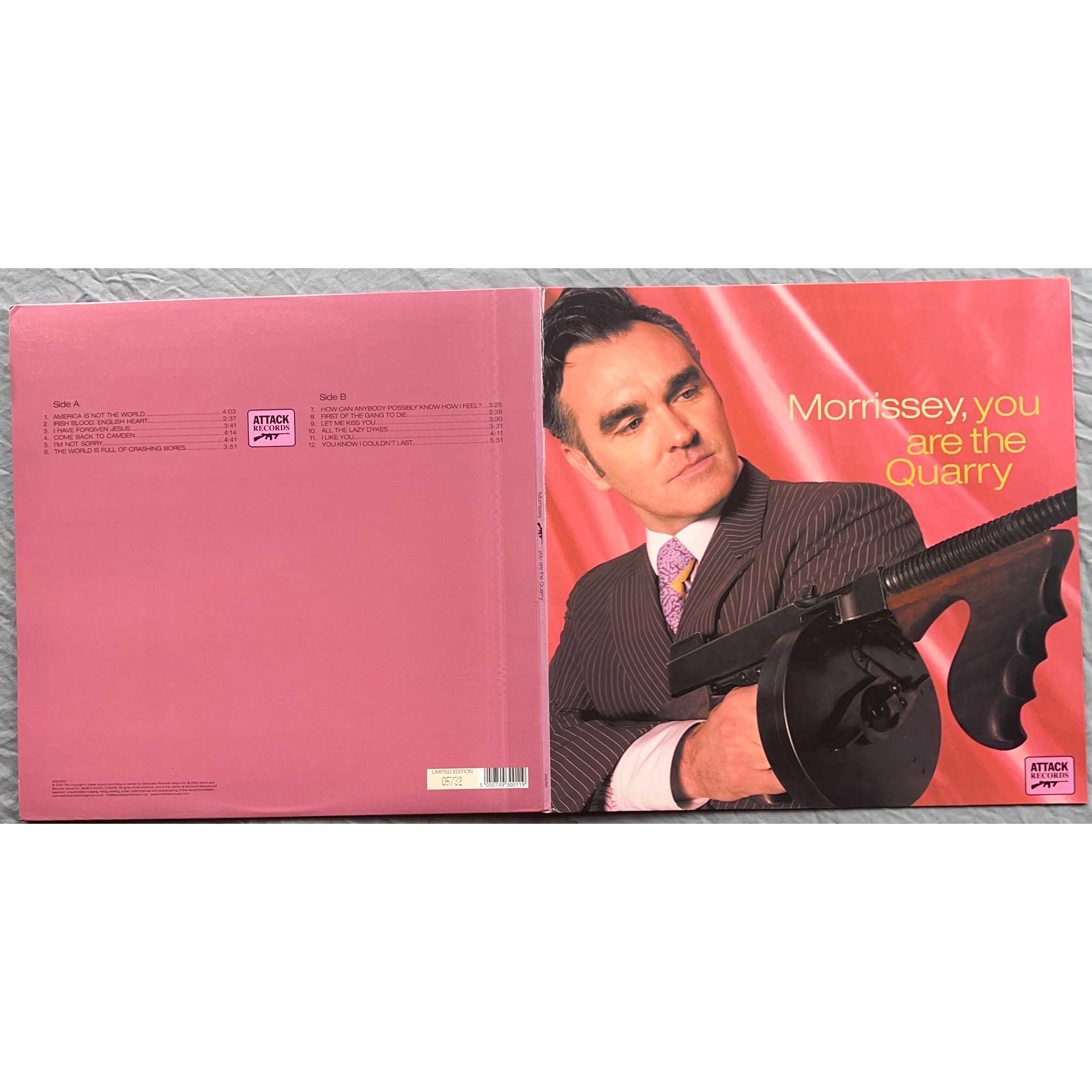 Morrisey "You Are The Quarry" record picture 
